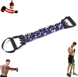 Natural Latex 3-Hole Resistance Stretcher, Heavy Exercise Bands Resistance Bands with Handles, High Elasticity Workout Band, Tear Resistant Strength Band, Exercise Equipment for Home