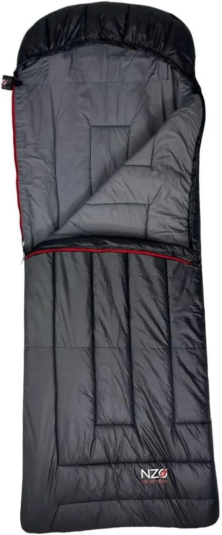 Near Zero Peralta 25°F Lightweight Sleeping Bag – Sorona Insulation for Outdoor Camping, Compact 2.5 lb Design, 20D Ripstop Nylon Shell – 86"x33", Compresses to 10"x6"