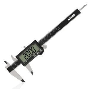 NEIKO 01401A 6-Inch Electronic Digital Caliper, Stainless Steel, Extra Large LCD Screen, Measurement Conversions for Inches, Millimeters, and Fractions