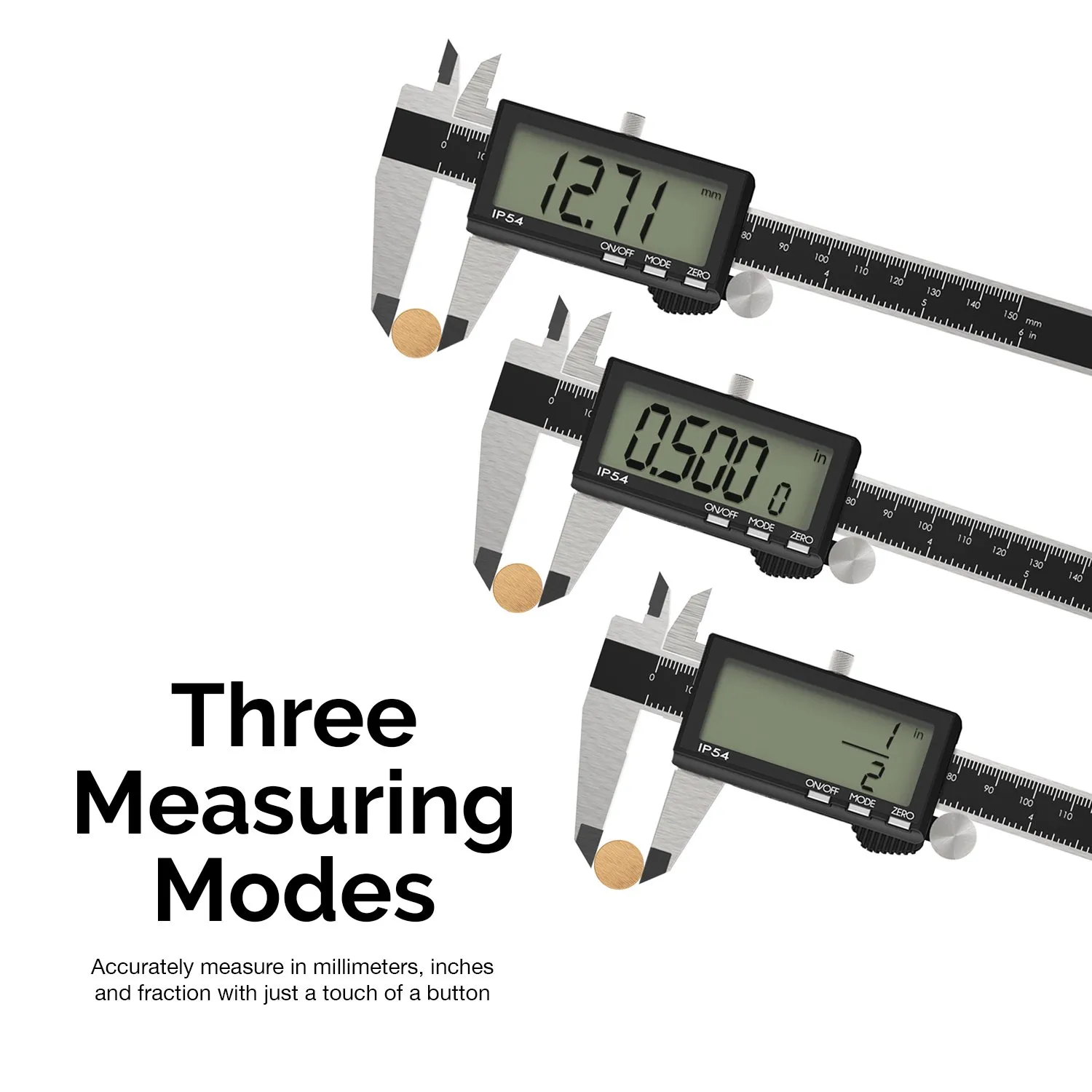 NEIKO 01401A 6-Inch Electronic Digital Caliper, Stainless Steel, Extra Large LCD Screen, Measurement Conversions for Inches, Millimeters, and Fractions