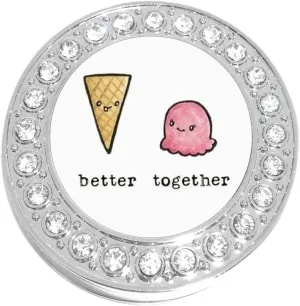 NewCharms Better Together Ice Cream Cone Purse Hanger with Bling - Keeps Your Bag Off The Floor and Folds to Fit in Your Handbag