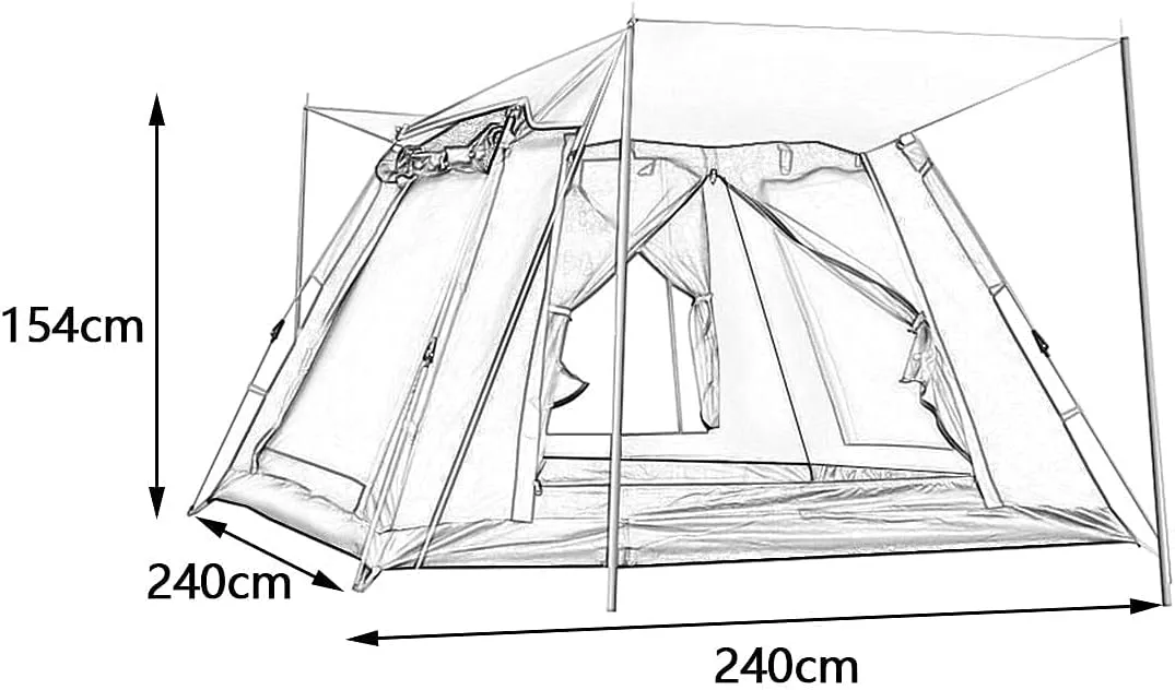 NIEH 5 Person Family Camping Tent 4 Season Double Layers Waterproof Anti-Windproof Tents Family Outdoor Camping Tent