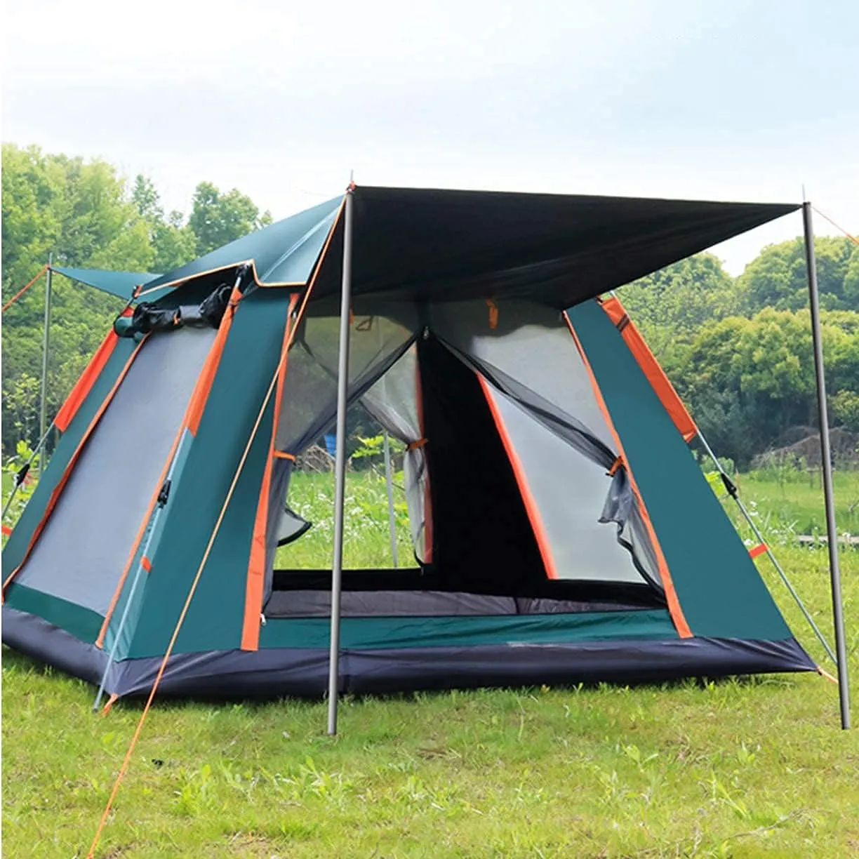 NIEH 5 Person Family Camping Tent 4 Season Double Layers Waterproof Anti-Windproof Tents Family Outdoor Camping Tent