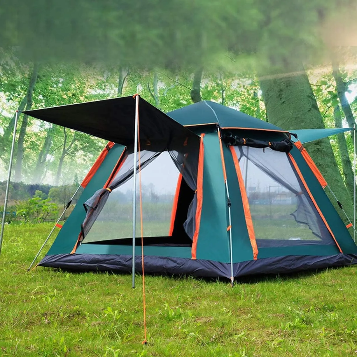 NIEH 5 Person Family Camping Tent 4 Season Double Layers Waterproof Anti-Windproof Tents Family Outdoor Camping Tent