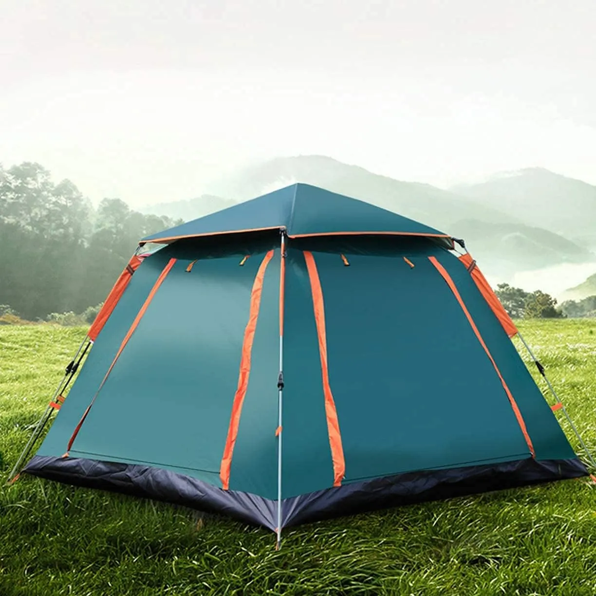NIEH 5 Person Family Camping Tent 4 Season Double Layers Waterproof Anti-Windproof Tents Family Outdoor Camping Tent
