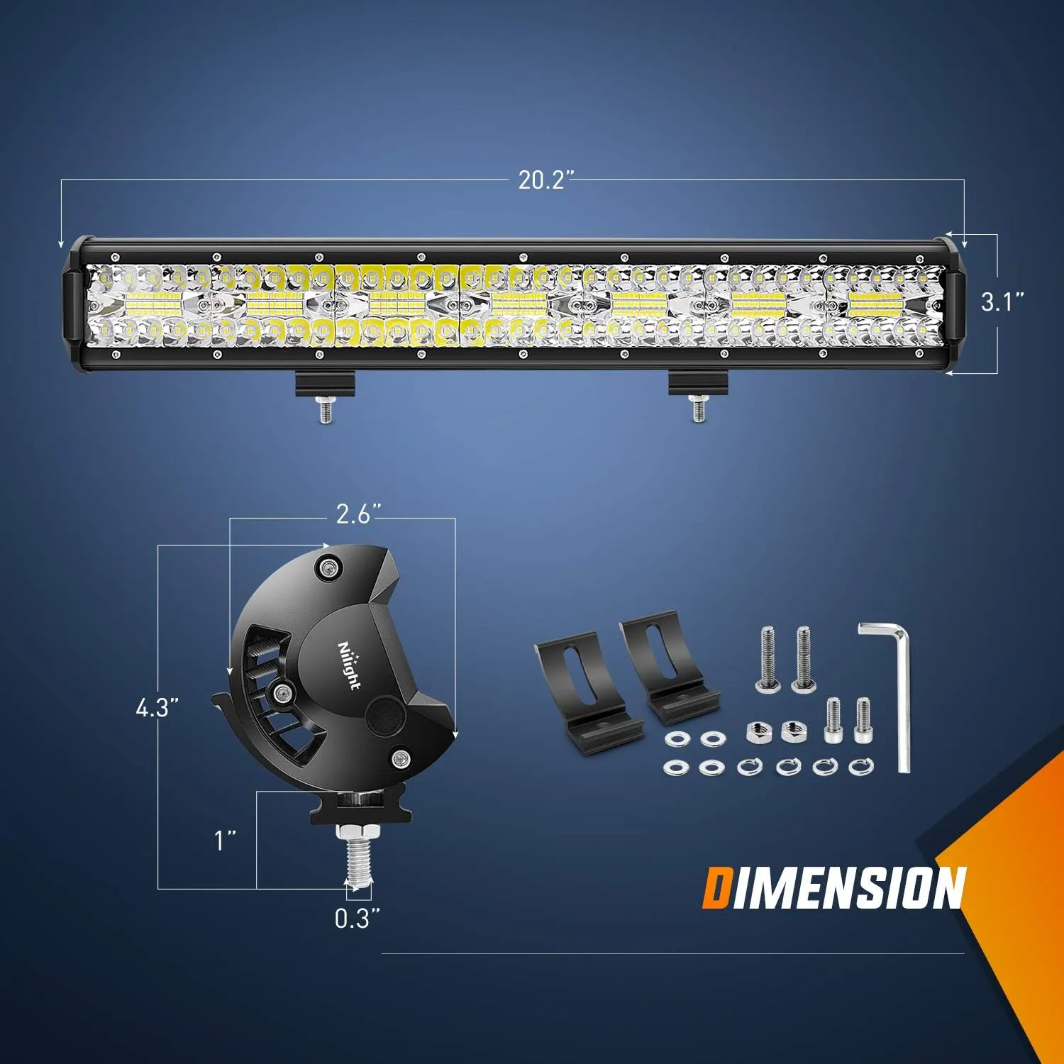 Nilight 20Inch 420W Triple Row Spot Flood Combo Led Light Bar Work Driving Lamp 2Pcs 4Inch 60W Cube LED Pods Lights for Trucks with Off-Road Wiring Harness Kit-3 Leads