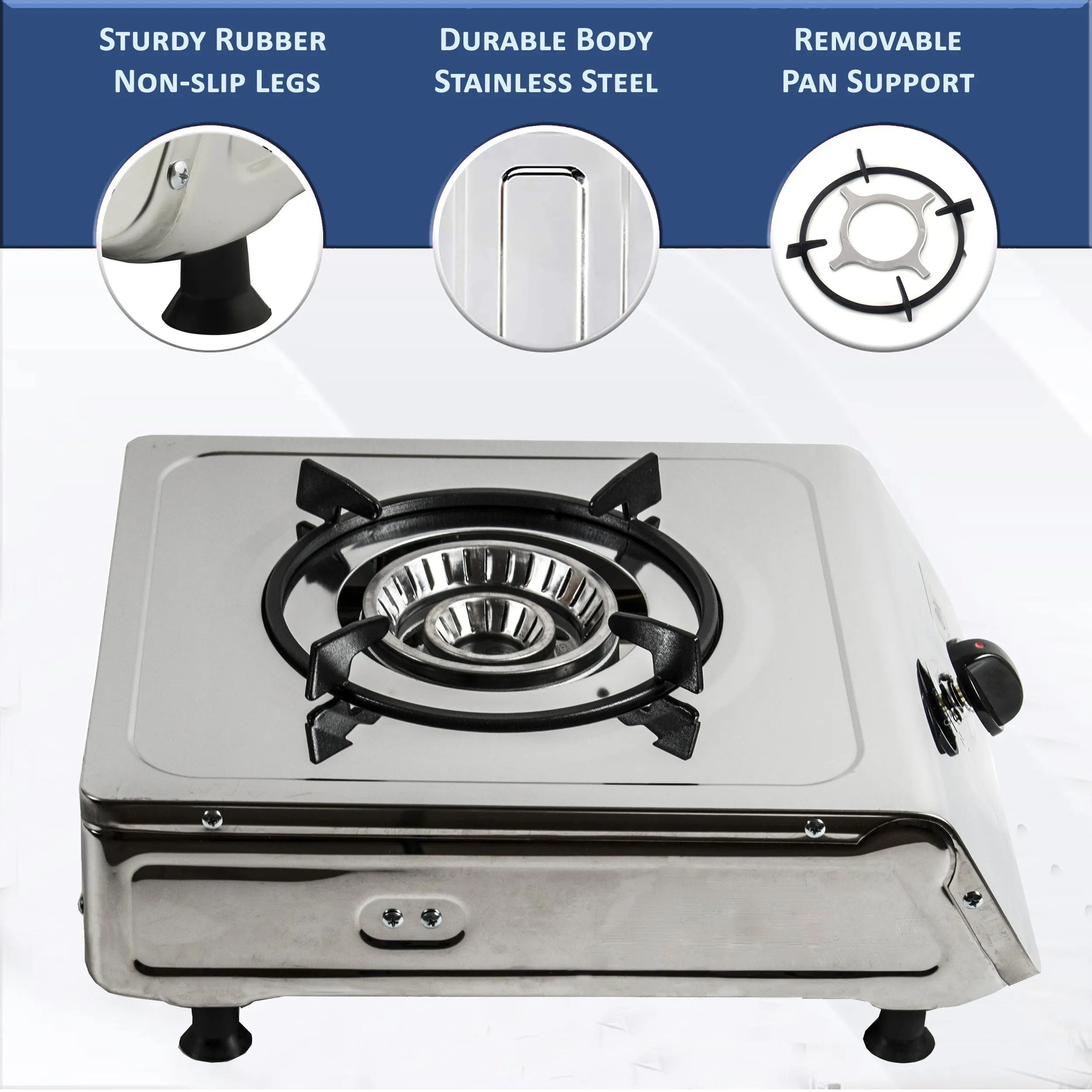 NJ-100 Gas Stove Single Burner Stainless Steel Outdoor Camping