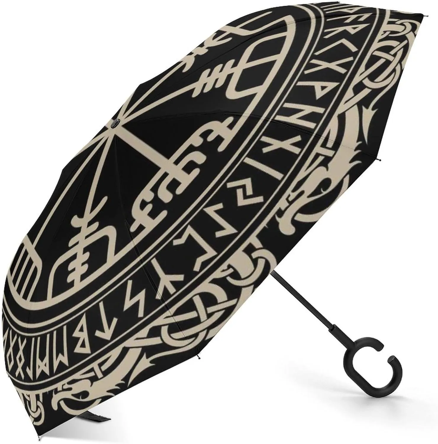 Nugier Auto Large Inverted Rain Umbrella, Sun Protect UV Winds Rain Compact Parasol Automatic Open/Close Reverse Car Umbrella