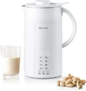 Nut Milk Maker, 42oz Automatic Almond Milk Machine for Homemade Plant-Based Milk, Oats, Soy, Dairy Free Beverages, Soy Milk Maker with Delay Start/Keep Warm/Self-Cleaning/Boiling, White