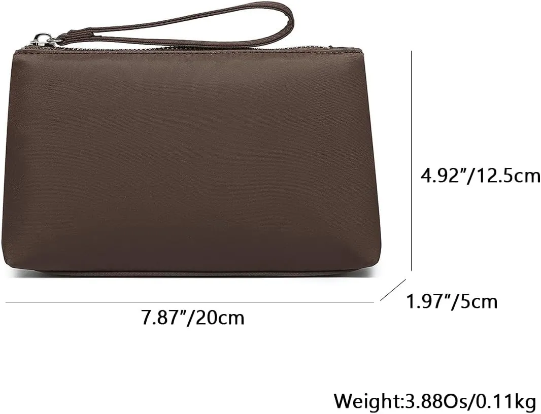 Nylon Wristbands Bag Makeup Pouch for Purse Waterproof Wristbands Bag with Zipper Pocket Credit Card Pouch