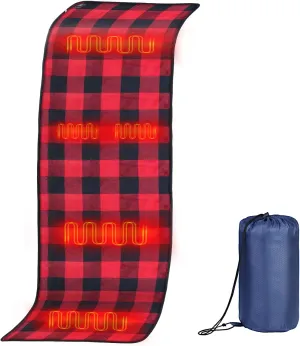 oaskys Heated Sleeping Bag pad - Heated Sleeping Bag Liner, 5 Heating Zones, Multi USB Power Supported - Electirc Sleeping Bag Heater for Cold Weather Camping Backpacking or Hiking