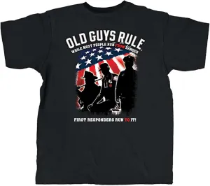 OLD GUYS RULE Men's Graphic T-Shirt, First Responder - Father's Day, Birthday Gift - Classic Novelty Tee for First Responders