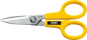 OLFA 5" Serrated Edge Stainless Steel Scissors (SCS-1) - 5 Inch Multi-Purpose Heavy Duty Scissors w/Sharp Blades & Comfort Grip for Home, Office, Fabric, Sewing, Kitchen, Industrial Materials
