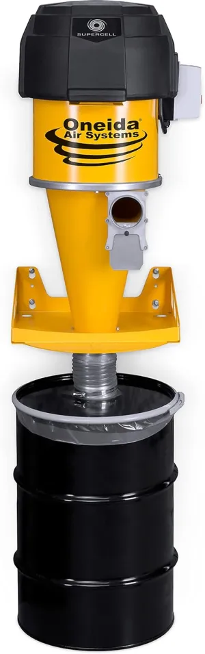 Oneida Air Systems Supercell Turbo High-Pressure 30 Gal. Wall-Mounted HEPA-GFM Cyclone Dust Collector (30-Gal)