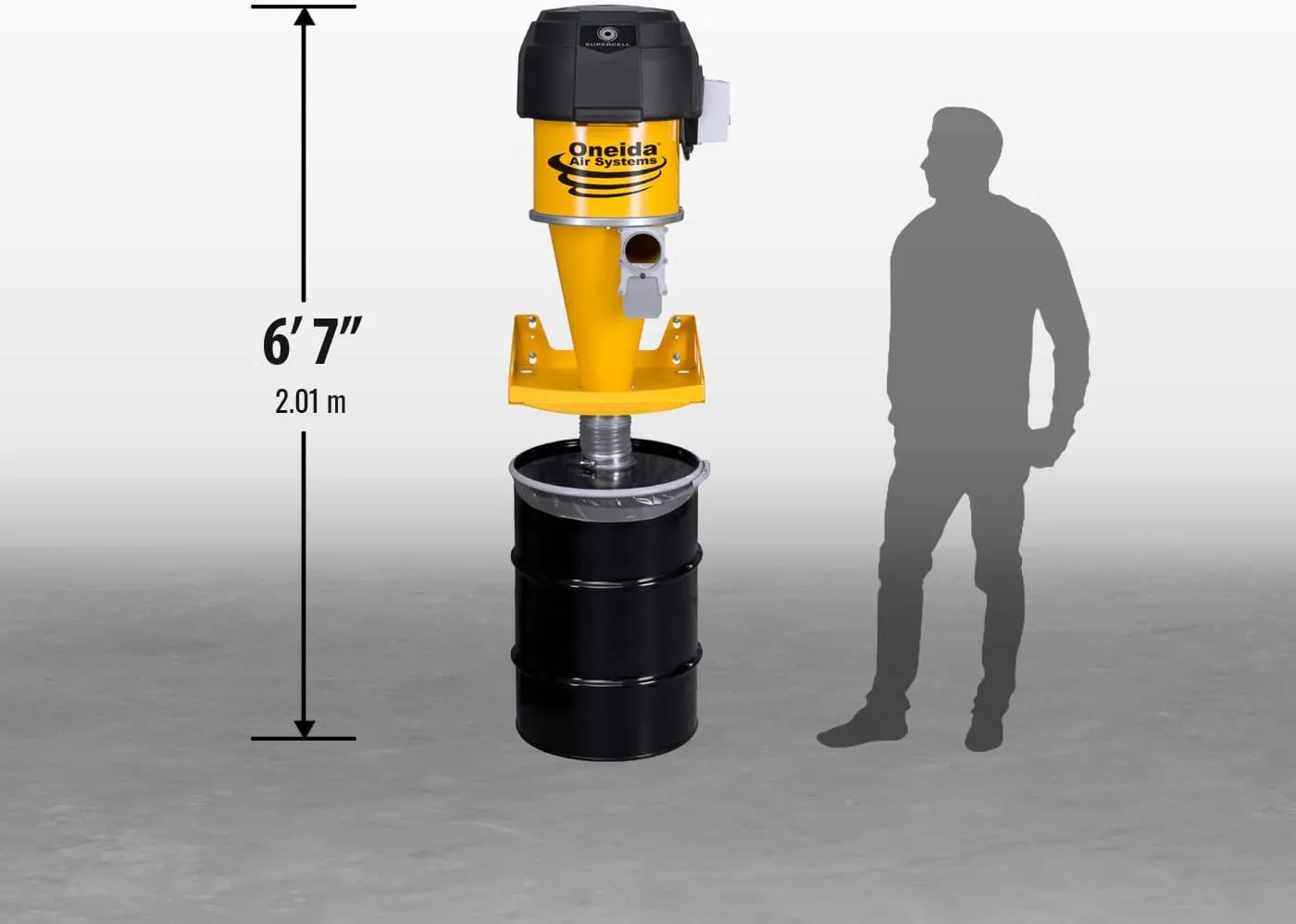 Oneida Air Systems Supercell Turbo High-Pressure 30 Gal. Wall-Mounted HEPA-GFM Cyclone Dust Collector (30-Gal)
