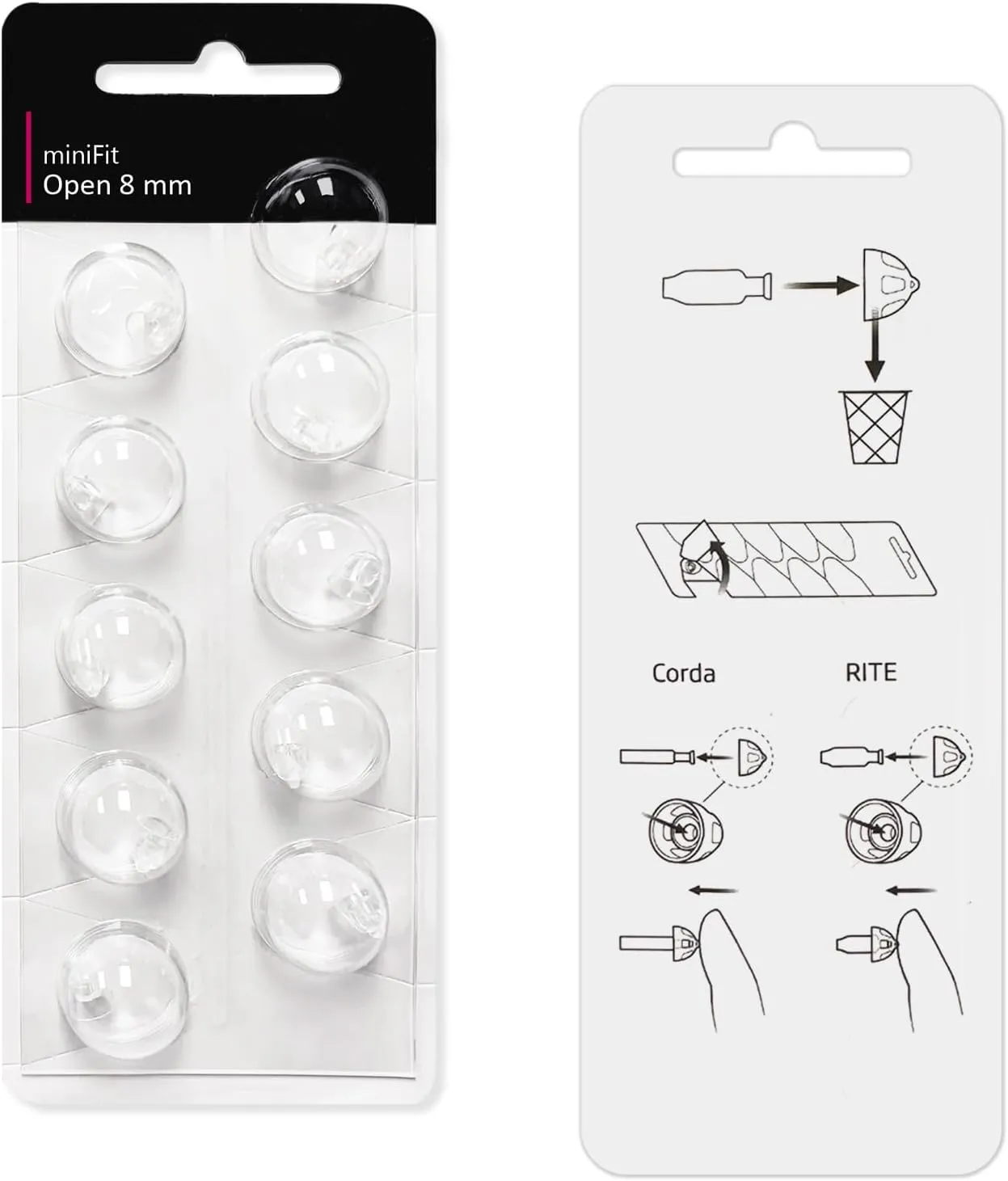 (Open Vent 8mm) Hearing Aid Domes for Oticon Minifit, Oticon Ear Caps Replacements Parts AccessoriesDomes for Oticon Hearing Aid Supplies Cleaning Kits(30 Pcs)