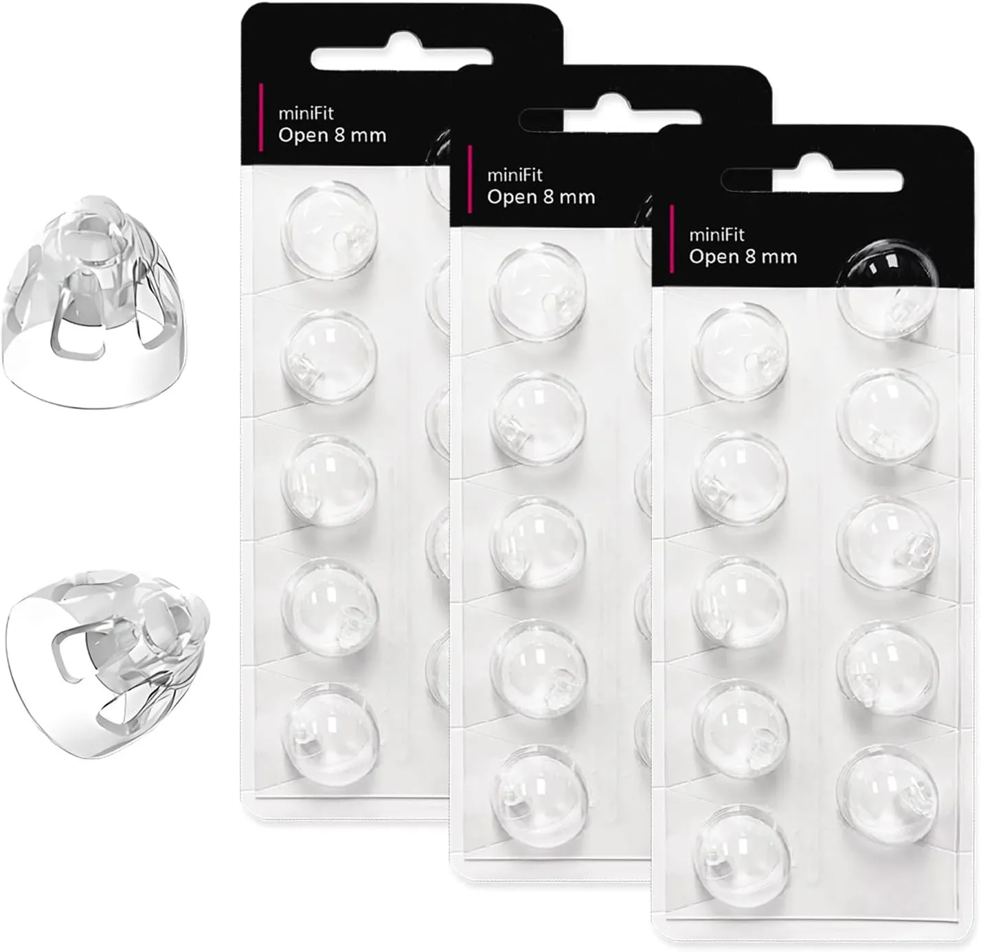 (Open Vent 8mm) Hearing Aid Domes for Oticon Minifit, Oticon Ear Caps Replacements Parts AccessoriesDomes for Oticon Hearing Aid Supplies Cleaning Kits(30 Pcs)