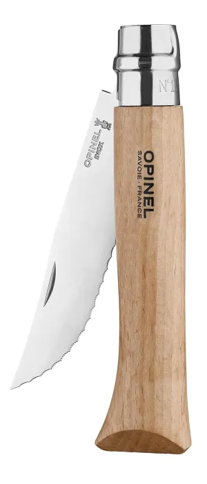 Opinel No.12 Serrated Blade Folding Knife and Kitchen Tool - Outdoor Camp Kitchen Folding Knife