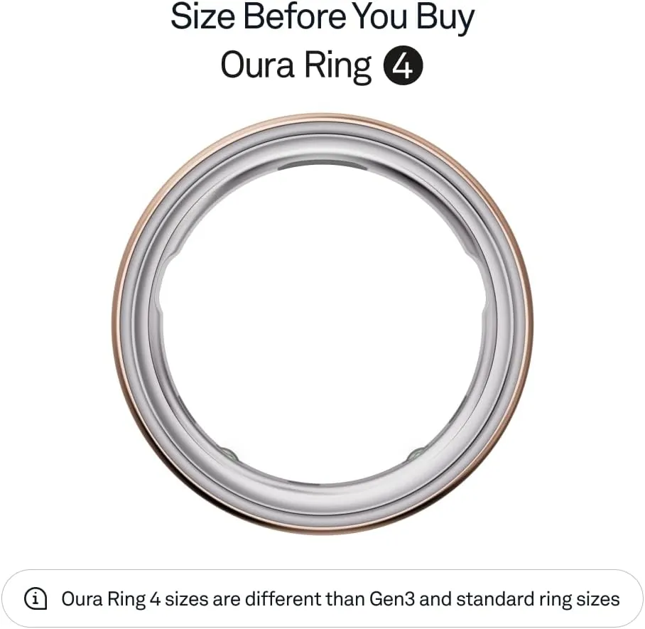 Oura Ring 4 - Rose Gold - Size 7 - Smart Ring - Size First with Oura Ring 4 Sizing Kit - Sleep Tracking Wearable - Heart Rate - Fitness Tracker - Up to 8 Days of Battery Life