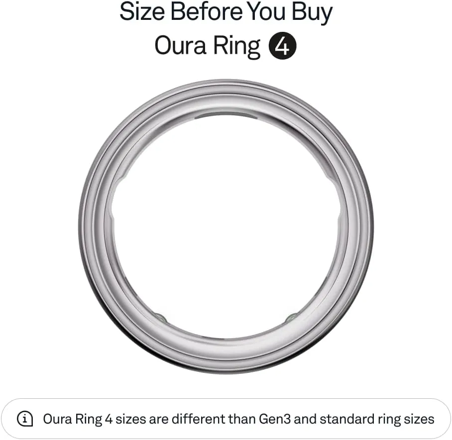 Oura Ring 4 - Silver - Size 8 - Smart Ring - Size First with Oura Ring 4 Sizing Kit - Sleep Tracking Wearable - Heart Rate - Fitness Tracker - Up to 8 Days of Battery Life