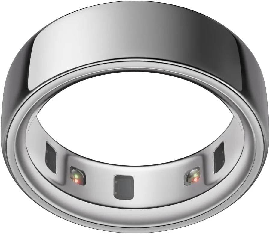 Oura Ring 4 - Silver - Size 8 - Smart Ring - Size First with Oura Ring 4 Sizing Kit - Sleep Tracking Wearable - Heart Rate - Fitness Tracker - Up to 8 Days of Battery Life