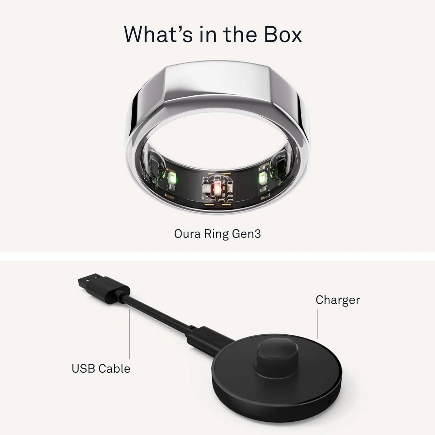Oura Ring Gen3 Heritage - Silver - Size 11 - Smart Ring - Size First with Oura Ring Gen3 Sizing Kit - Sleep Tracking Wearable - Heart Rate - Fitness Tracker - 5-7 Days Battery Life
