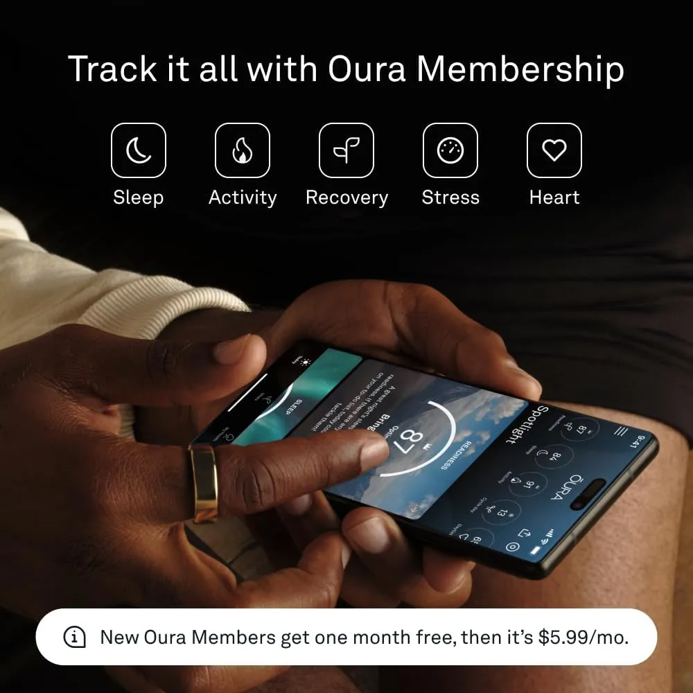 Oura Ring Gen3 Heritage - Silver - Size 11 - Smart Ring - Size First with Oura Ring Gen3 Sizing Kit - Sleep Tracking Wearable - Heart Rate - Fitness Tracker - 5-7 Days Battery Life