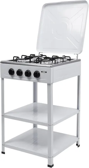 Outdoor 4-Burner Propane Gas Stove, Heavy-Duty Camping Cooker with Legs Stand, Ideal for Backyard, Camping, and Outdoor Cooking