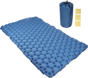 Outdoor Air Mattress Portable Moisture-Proof Double Inflatable Camping Mat Car Camping Sleeping Pad Navy Blue