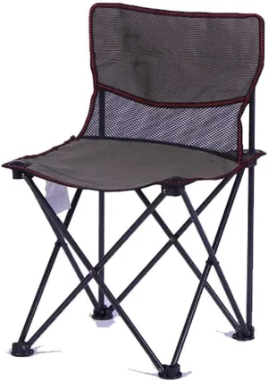 Outdoor Camping Chair Outdoor Portable Folding Chair Beach Backrest Chair for Camping Breathable Mesh Fishing Chair Compact Portable Camping Folding Chair (Color : Black Khaki Size : Large)