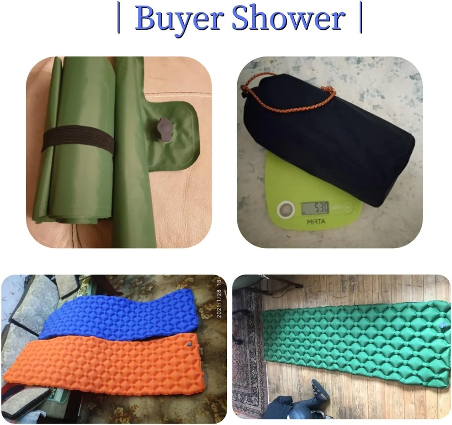 Outdoor Inflatable Mattress Diamond Ultra-Light Camping Mat Hiking Air Cushion Portable Sleeping Mat Damp Proof (3 Pc Set Pillow One Seat)