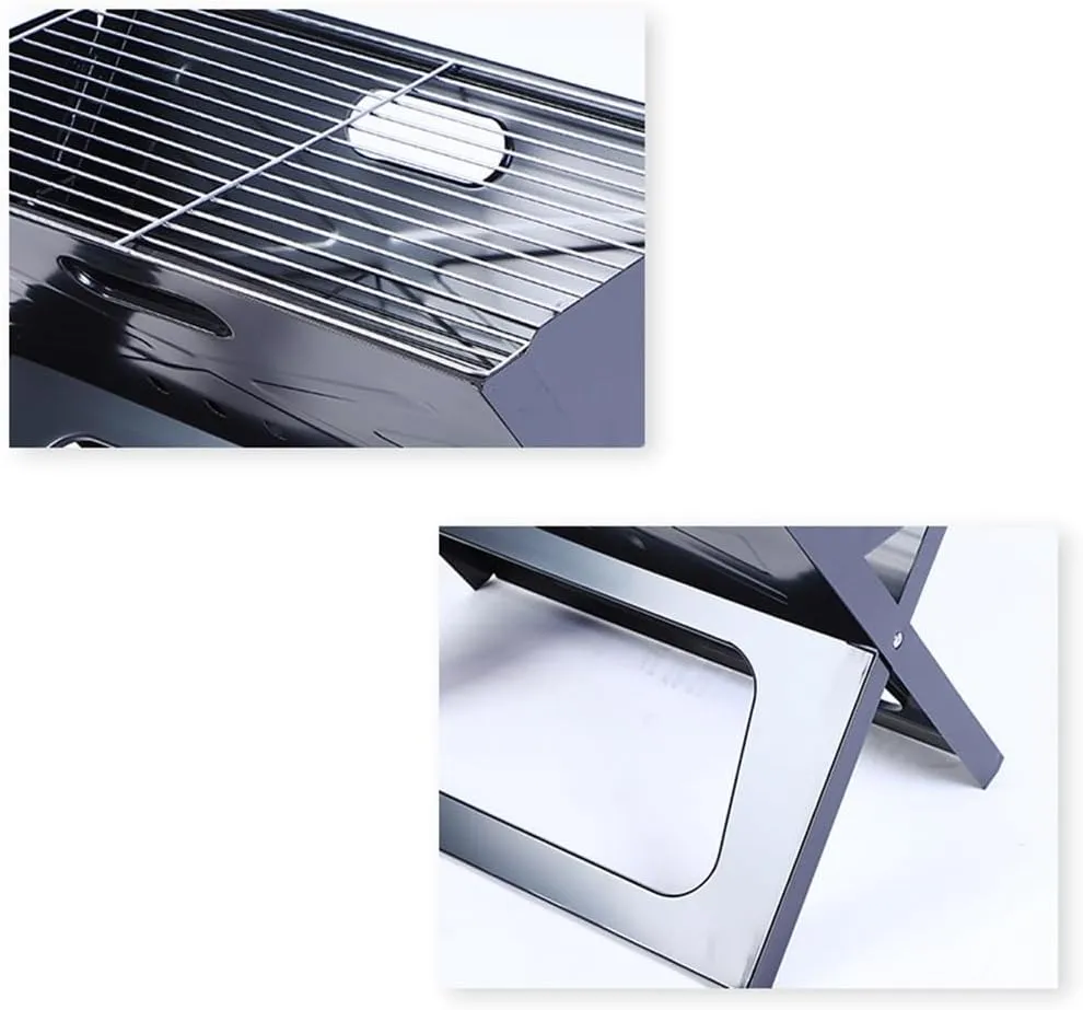 Outdoor Thickened Pull-out Barbecue Rack Household Stainless Steel Folding Barbecue Stove