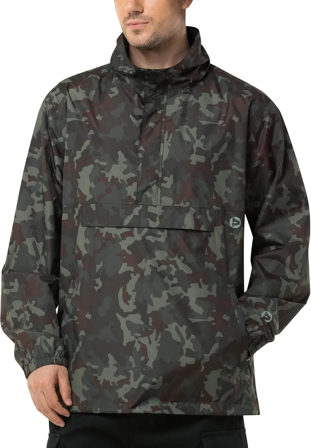 Outdoor Ventures Men's Rain Jacket Waterproof Lightweight Packable Rain Pullover for Hiking Golf Running