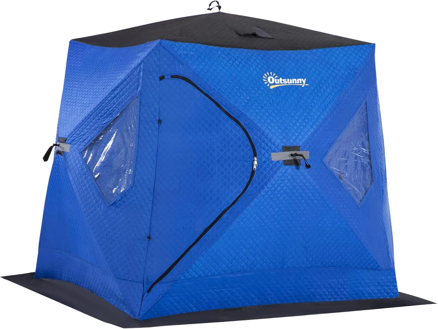 Outsunny 2 Person Insulated Ice Fishing Shelter Pop-Up Portable Ice Fishing Tent with Carry Bag and Anchors for Lowest Temps -22℉