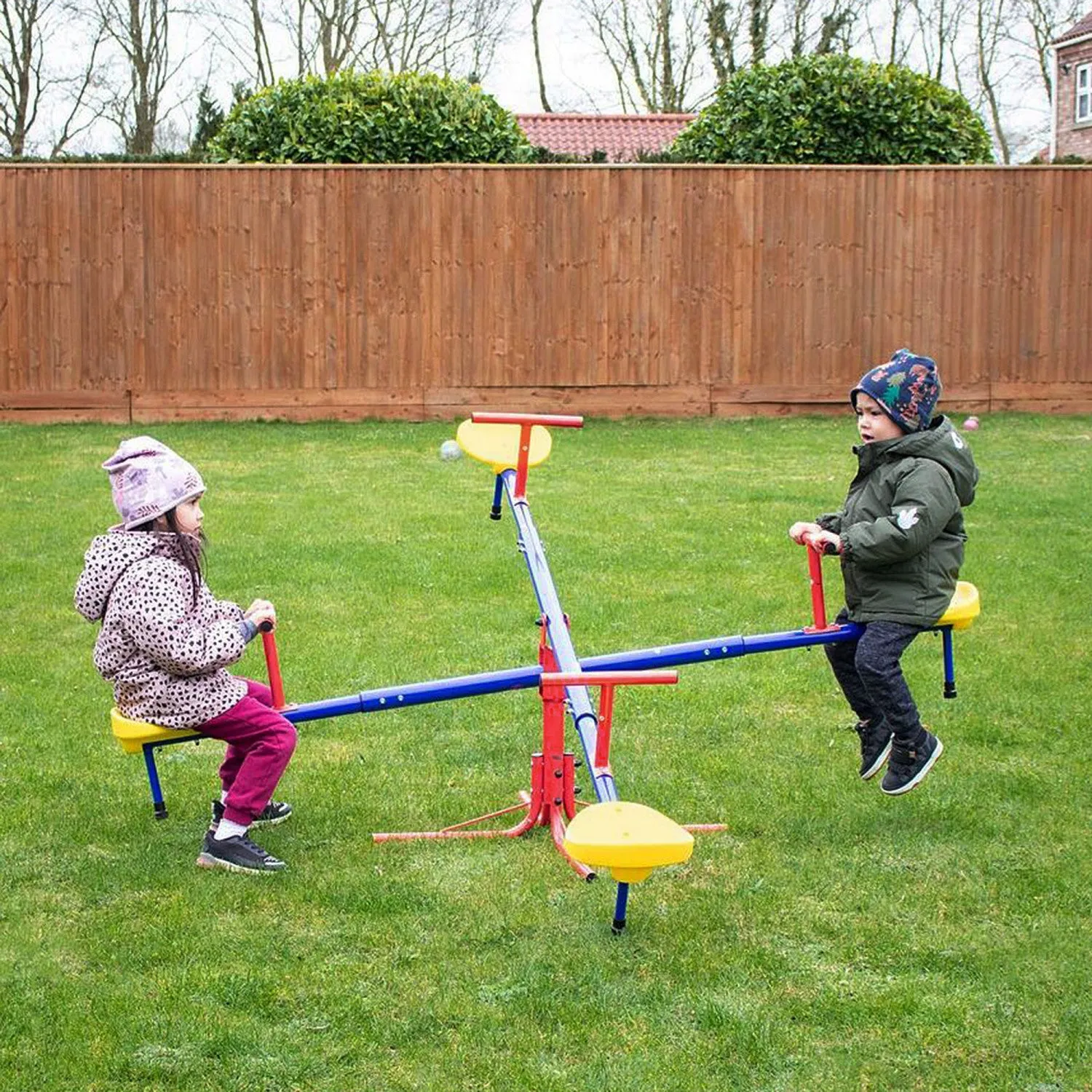 Outsunny Kids Metal Seesaw Teeter Totter Children's Playground Equipment For Garden Outdoor Indoor S|Outsunny Balancoire Equipement De Terrain De Jeu Pour Enfants Pour Interieure Exterieure De Jardin,