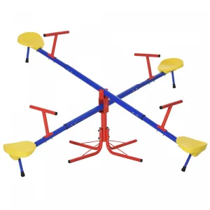 Outsunny Kids Metal Seesaw Teeter Totter Children's Playground Equipment For Garden Outdoor Indoor S|Outsunny Balancoire Equipement De Terrain De Jeu Pour Enfants Pour Interieure Exterieure De Jardin,