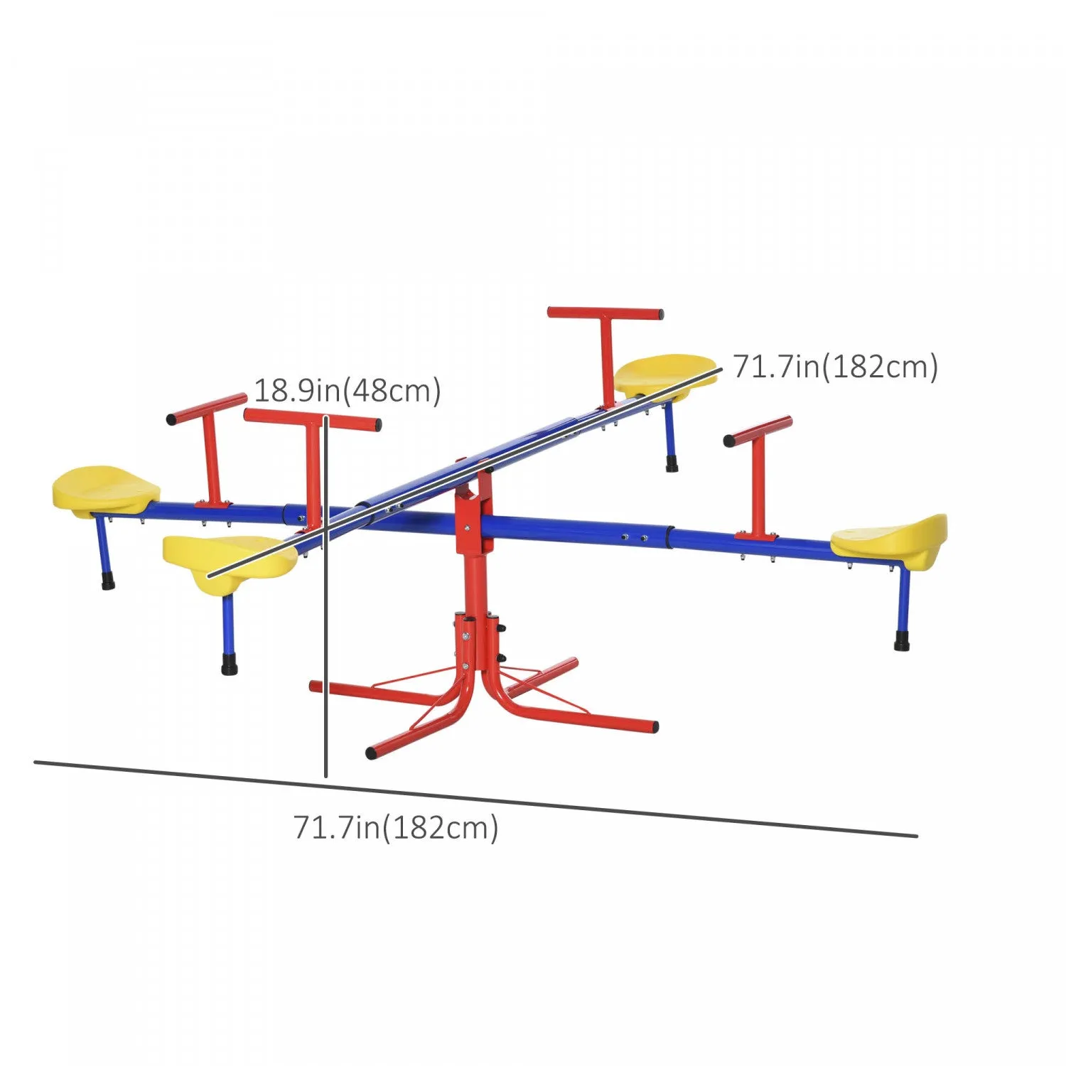 Outsunny Kids Metal Seesaw Teeter Totter Children's Playground Equipment For Garden Outdoor Indoor S|Outsunny Balancoire Equipement De Terrain De Jeu Pour Enfants Pour Interieure Exterieure De Jardin,