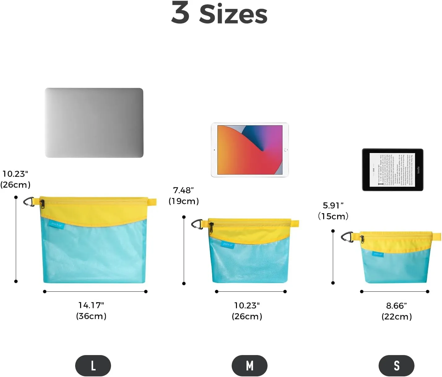 pack all Water-resistant Material Zipper Pouch, Mesh Zipper Bag for Storage, Travel, Office (Small, Blue)