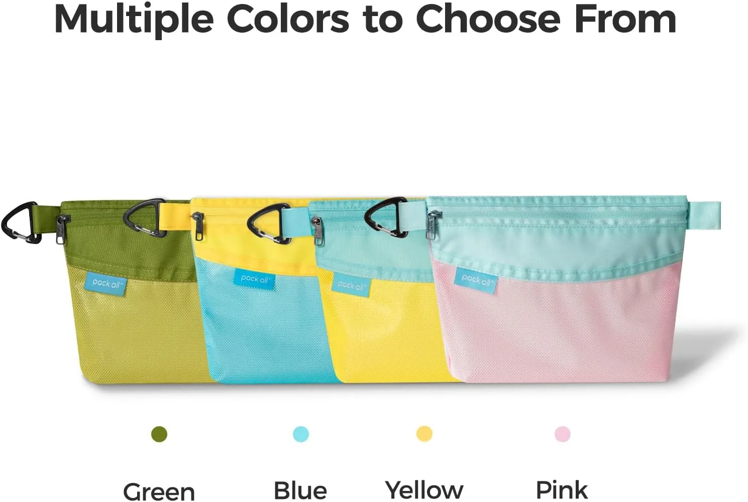 pack all Water-resistant Material Zipper Pouch, Mesh Zipper Bag for Storage, Travel, Office (Small, Blue)