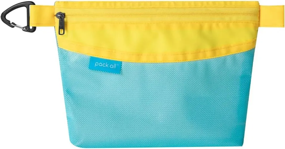 pack all Water-resistant Material Zipper Pouch, Mesh Zipper Bag for Storage, Travel, Office (Small, Blue)