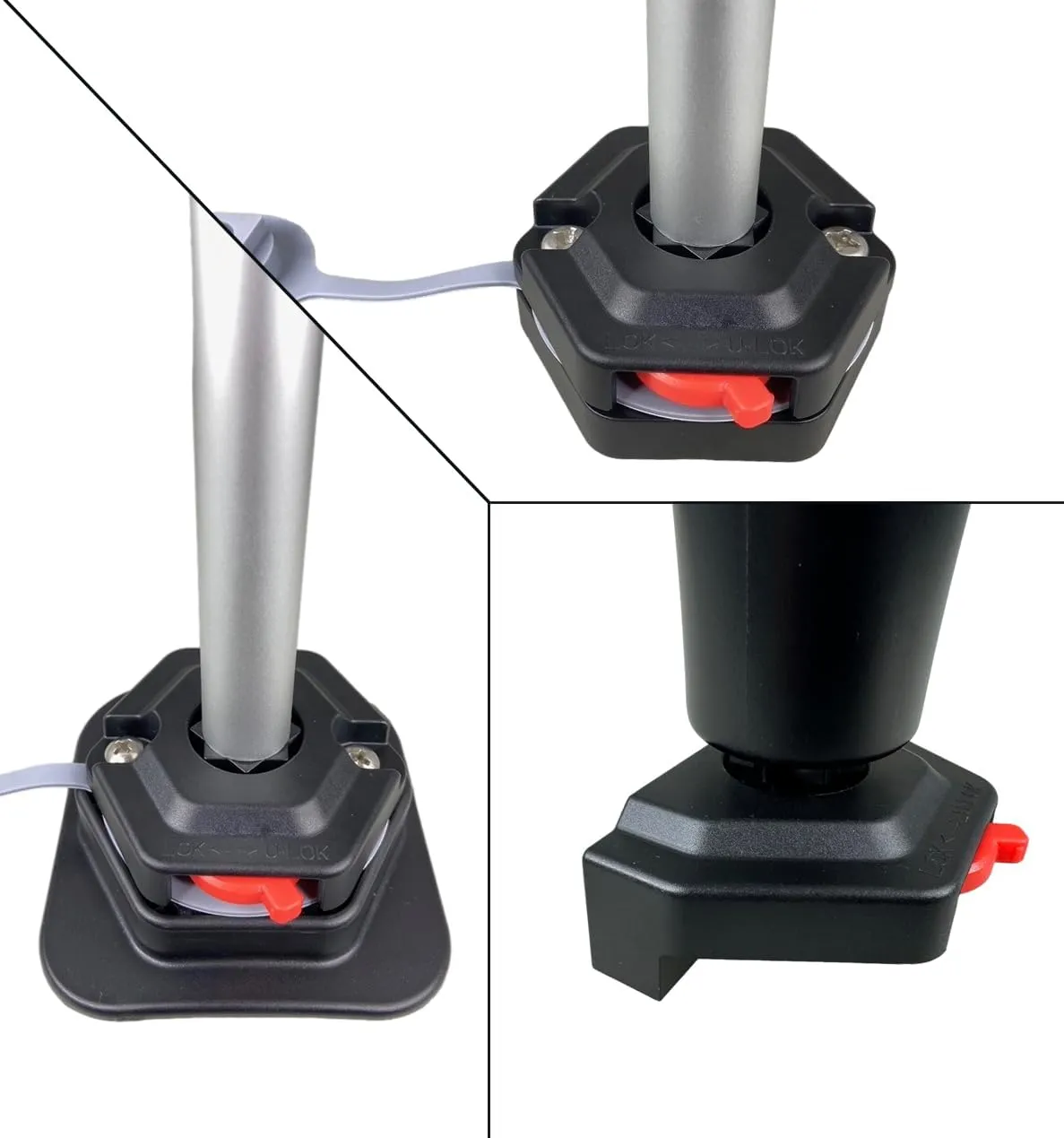 Pactrade Marine Navigation Lights for Boats LED - Red/Green & White Battery Powered Nav Lights for Boats - Pole & Surface Mounts (Curved), Fixed Base, Multi-Mode Operation - 1NM Waterproof