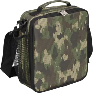 Pardick Camo Insulated Lunch Bag for Kids Students Lunch Box Meal Holder Camouflage Green Reusable Cooler Bag for Boys Thermal Lunch Box for School Picnic Travel Outdoor