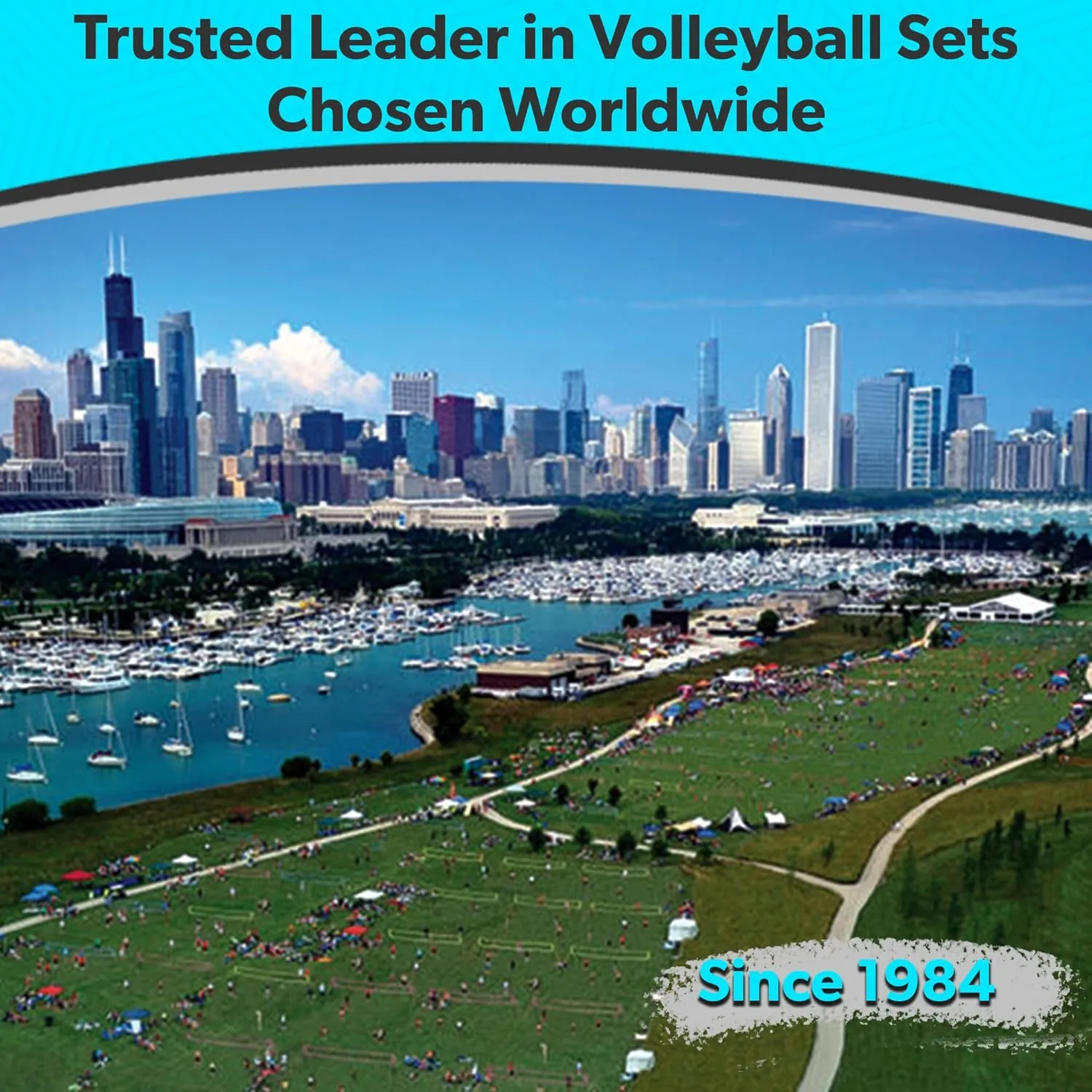 Park & Sun Sports Tournament Flex 1000: Portable Outdoor Volleyball Net System