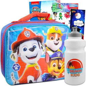 Paw Patrol Lunch Box Travel Activity Set ~ Insulated Paw Patrol Lunch Bag, Paw Patrol Coloring Posters, PJ Masks Stickers (Paw Patrol School Supplies Bundle) (Paw Patrol Lunch Box)