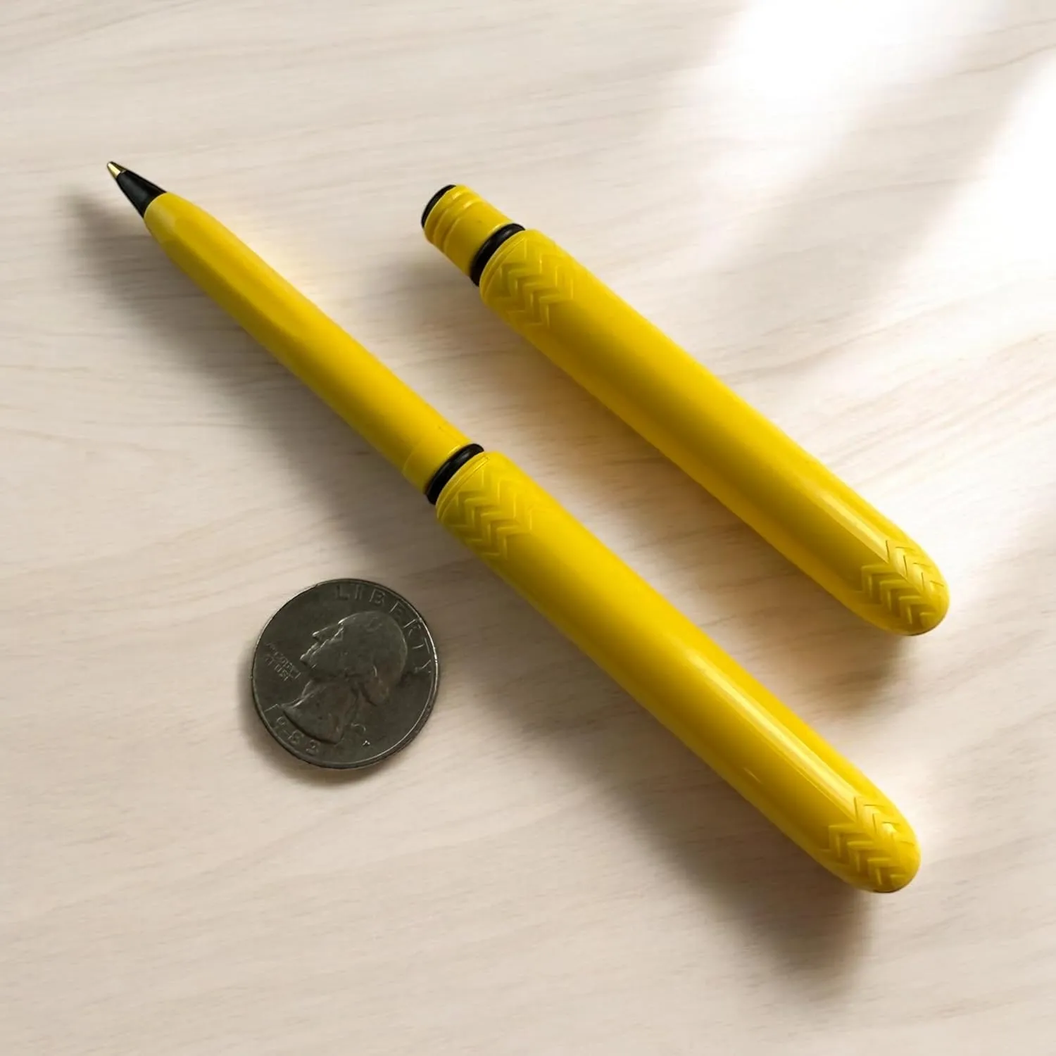 Pen - the USA Made Pocket Pen – 8 Pack – compact, affordable, lightweight, EDC black ink ballpoint pen – waterproof and floats – carries small, writes big (Kanary Yellow)