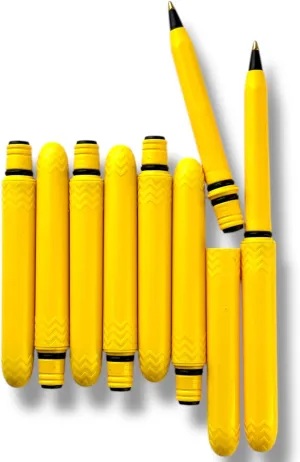 Pen - the USA Made Pocket Pen – 8 Pack – compact, affordable, lightweight, EDC black ink ballpoint pen – waterproof and floats – carries small, writes big (Kanary Yellow)