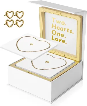 Permanent Couples Bracelet Kit – Locking Heart Clasp DIY Bracelet Set for Couples, Friends, and Family – Unique Gift for Anniversary, Valentine’s Day, Birthday – His & Hers Matching Bracelets