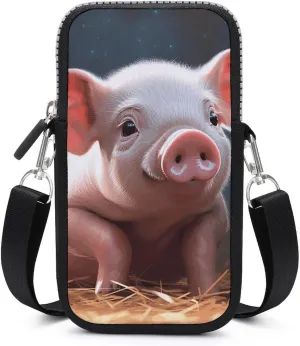 Personalized Mobile Phone Bag,Foolish Cute Pig Print Unique Mobile Phone Bag,cute Mobile Phone Bag