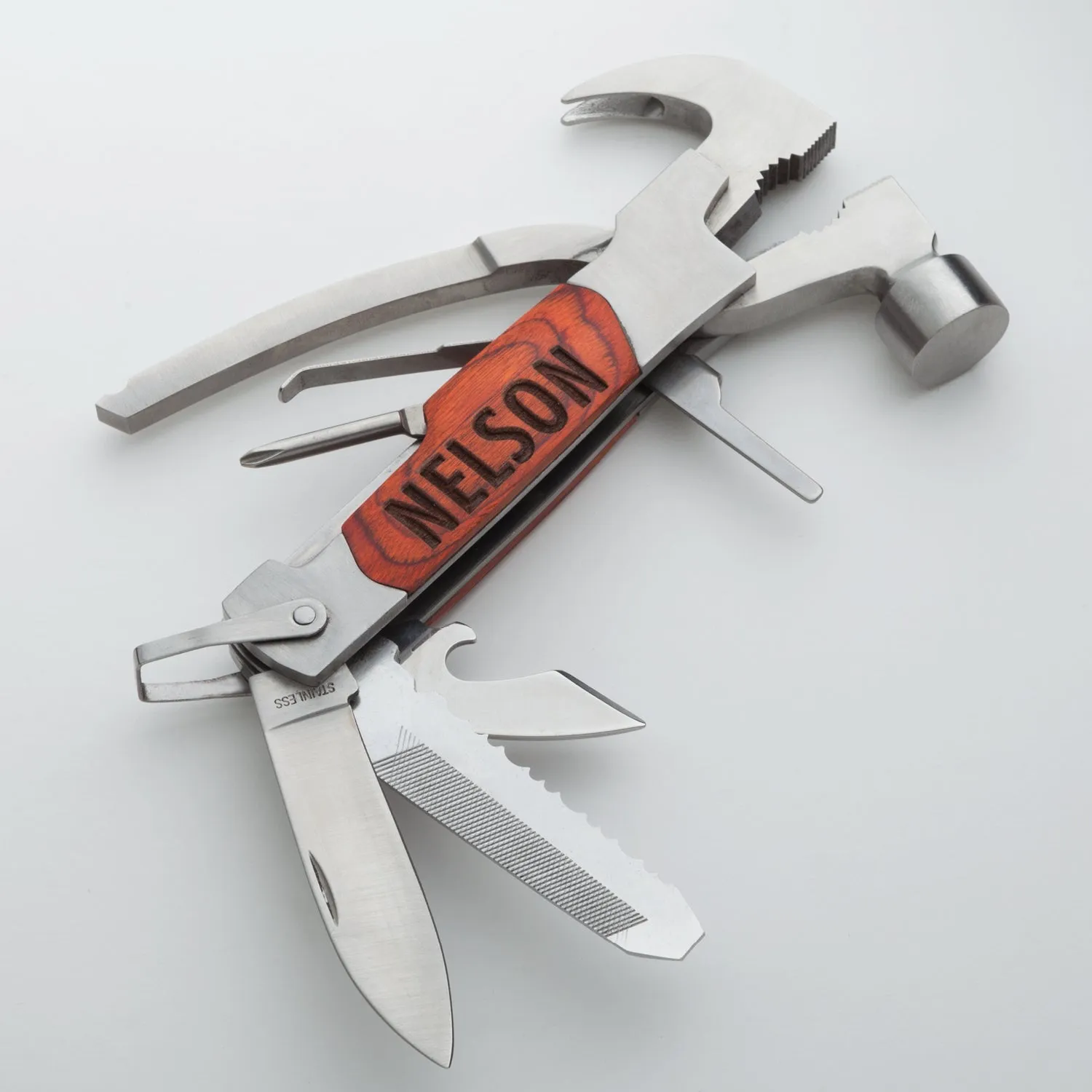 Personalized Wood 14-In-1 Hammer Tool