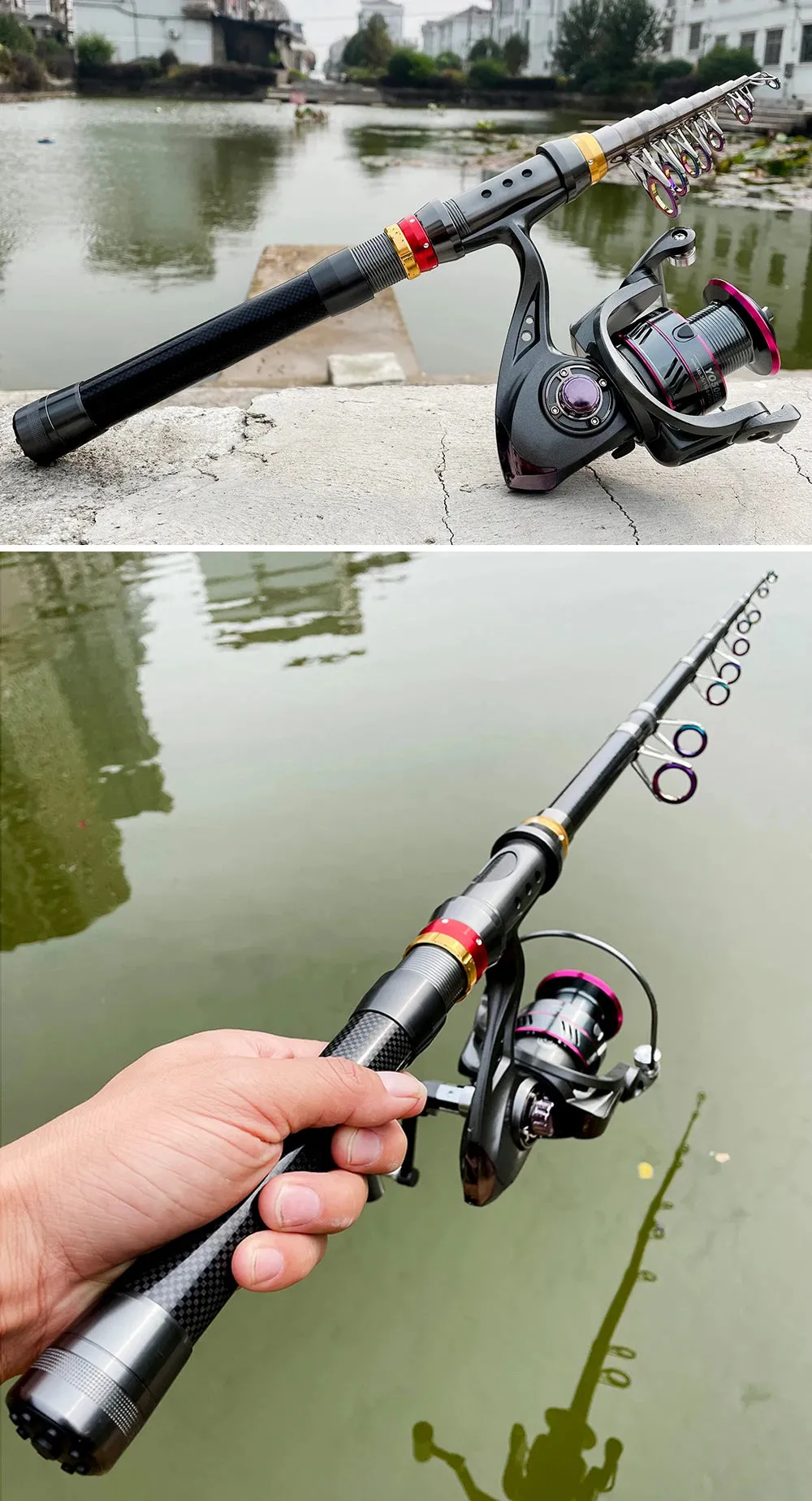 Pesca Carbon Fiber Fishing Rod And Reel Combo (1.8-3.6m)